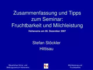 zusammenfassung und tipps zum seminar fruchtbarkeit und milchleistung