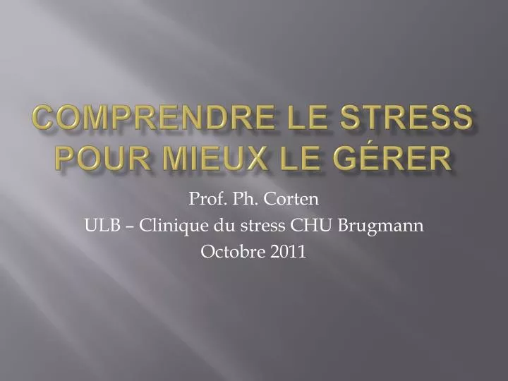 comprendre le stress pour mieux le g rer