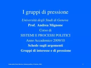 i gruppi di pressione