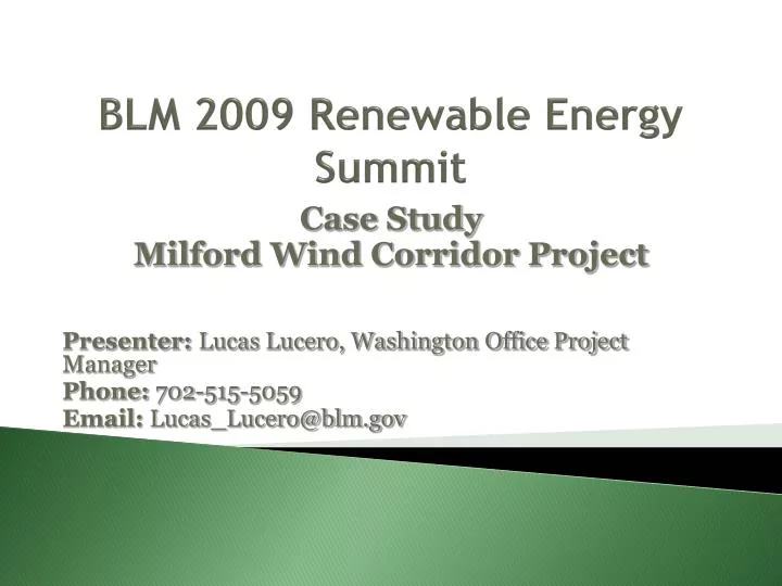blm 2009 renewable energy summit
