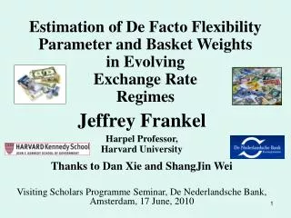 Jeffrey Frankel Harpel Professor, Harvard University Thanks to Dan Xie and ShangJin Wei