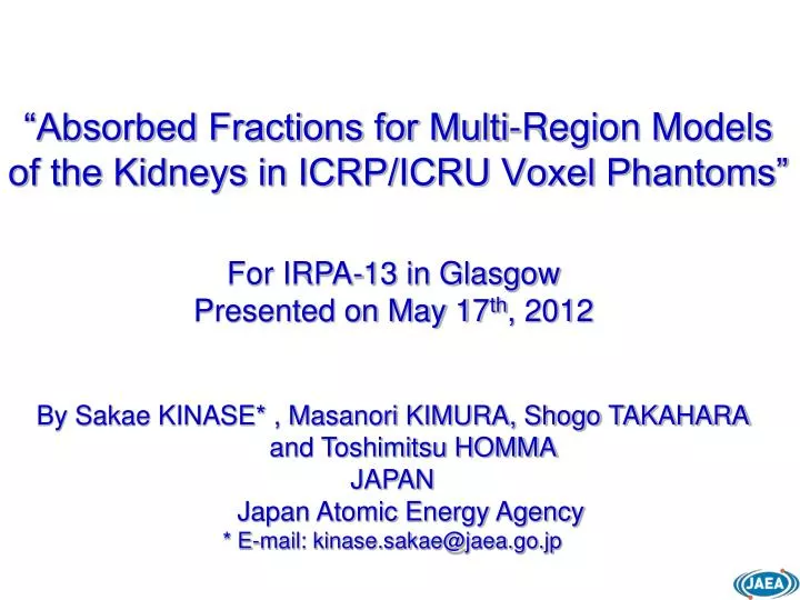absorbed fractions for multi region models of the kidneys in icrp icru voxel phantoms