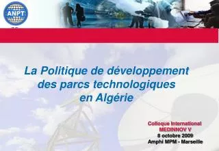 La Politique de développement des parcs technologiques en Algérie