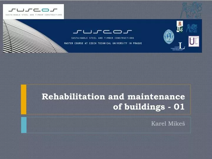 rehabilitation and maintenance of buildings 01