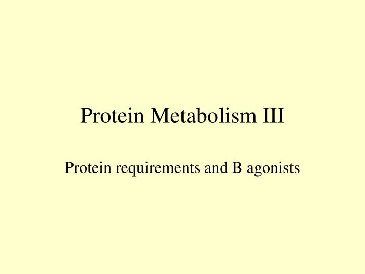 protein metabolism iii