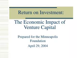 The Economic Impact of Venture Capital
