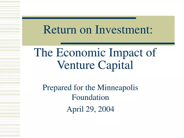 the economic impact of venture capital