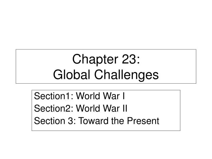 chapter 23 global challenges