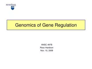 Genomics of Gene Regulation