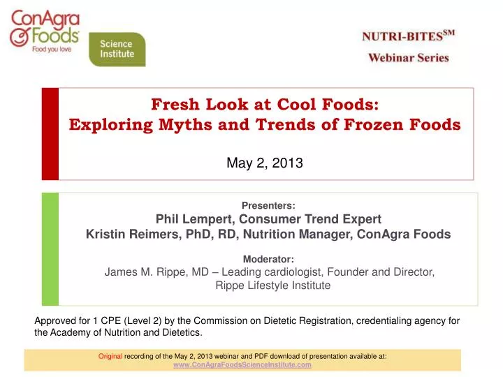 fresh look at cool foods exploring myths and trends of frozen foods may 2 2013