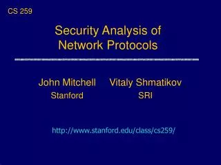 Security Analysis of Network Protocols