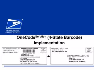 OneCode Solution (4-State Barcode) Implementation