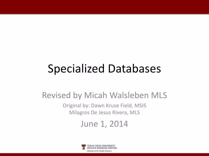 specialized databases