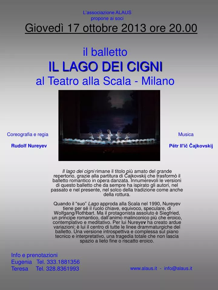 il balletto il lago dei cigni al teatro alla scala milano