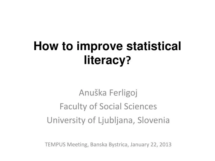 how to improve statistical literacy