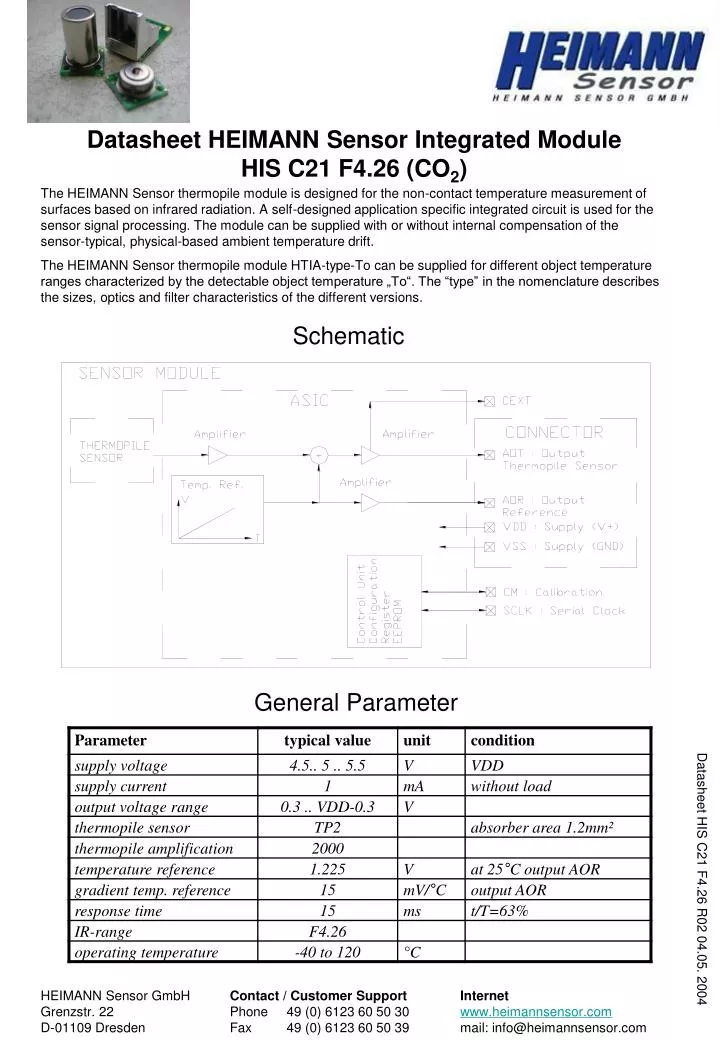 datasheet heimann sensor integrated module his c21 f4 26 co 2