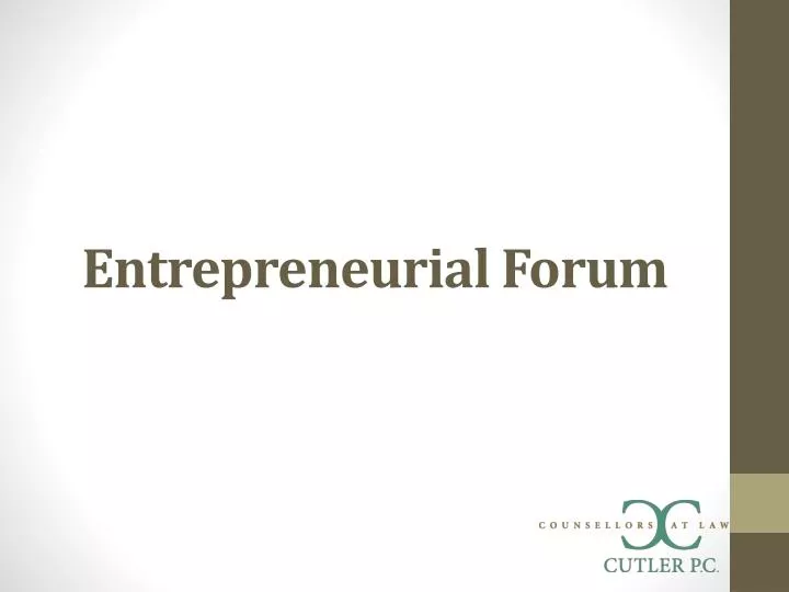 entrepreneurial forum