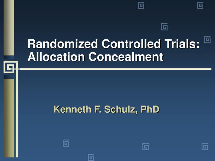 randomized controlled trials allocation concealment
