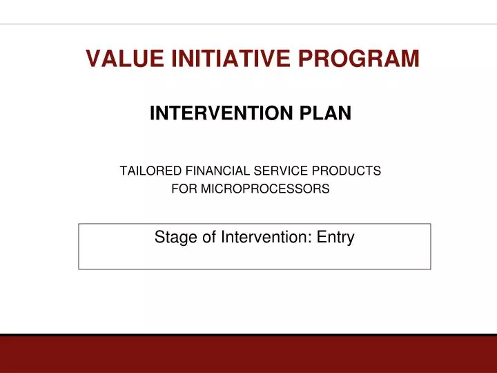 value initiative program