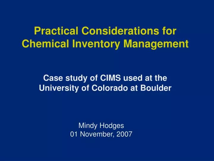 practical considerations for chemical inventory management