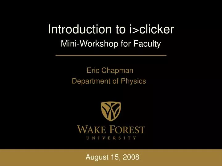 introduction to i clicker mini workshop for faculty