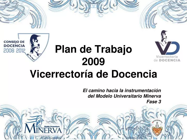 plan de trabajo 2009 vicerrector a de docencia