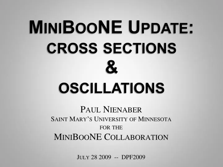 miniboone update cross sections oscillations