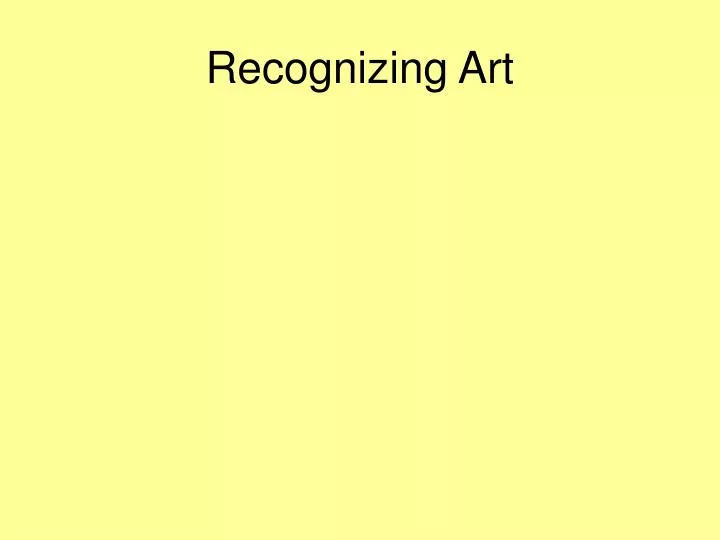recognizing art