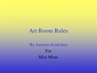 Art Room Rules