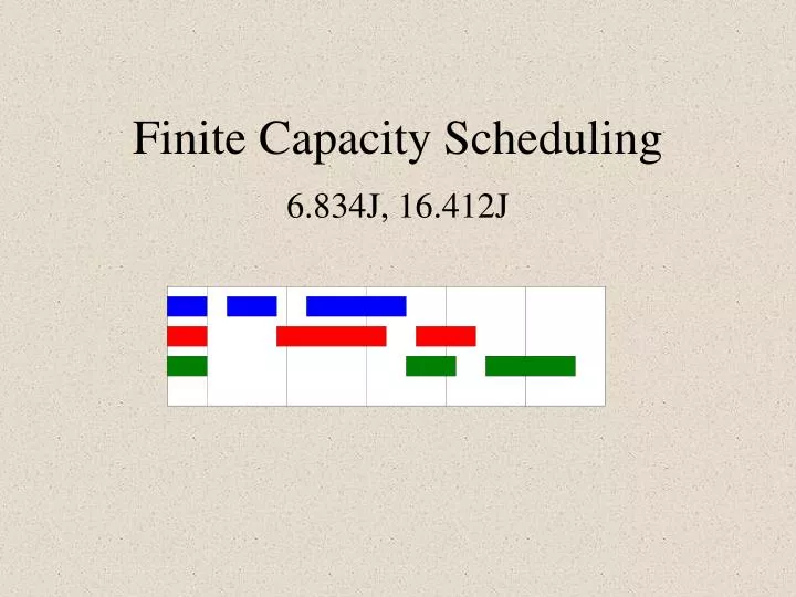 finite capacity scheduling