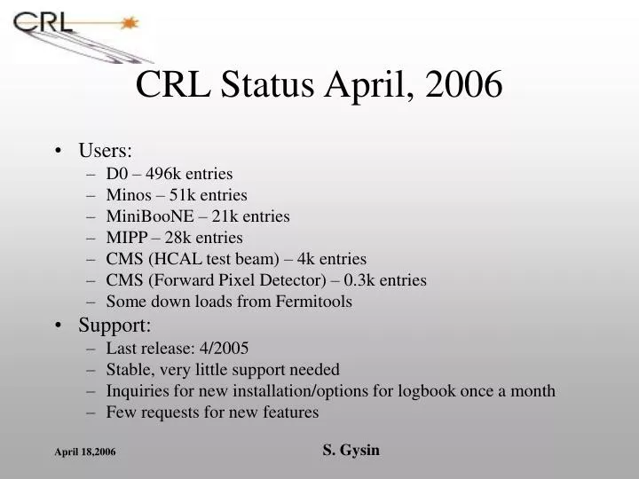 crl status april 2006