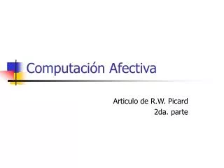 computaci n afectiva