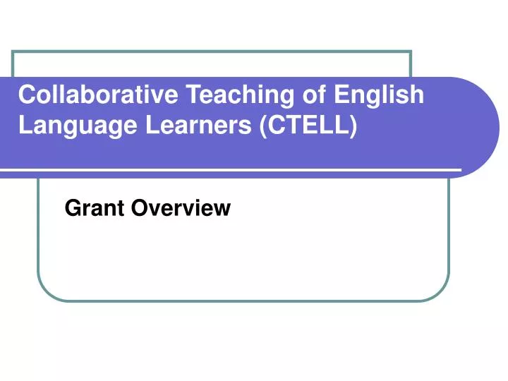 collaborative teaching of english language learners ctell