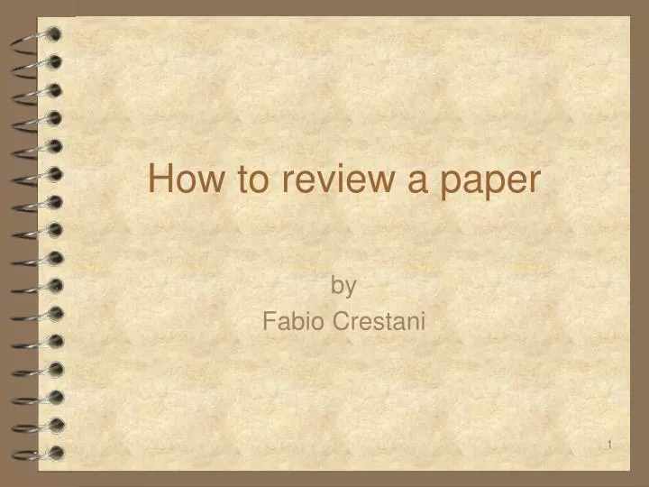 how to review a paper