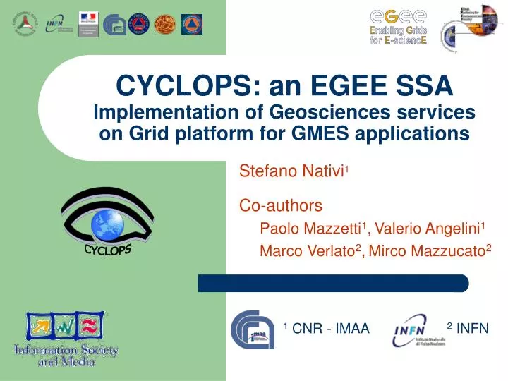 cyclops an egee ssa implementation of geosciences services on grid platform for gmes applications