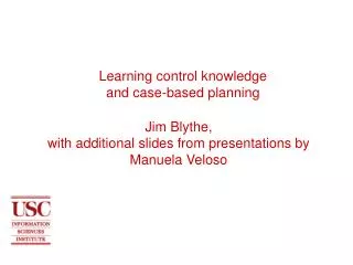 Learning control knowledge and case-based planning