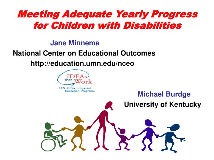 meeting adequate yearly progress for children with disabilities