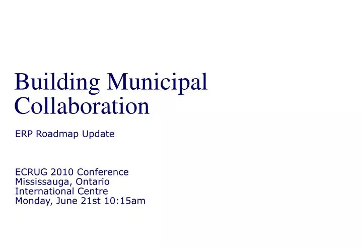 building municipal collaboration