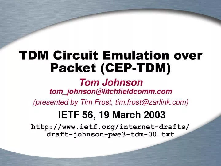 tdm circuit emulation over packet cep tdm