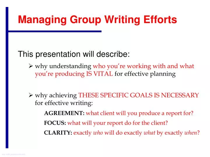 managing group writing efforts