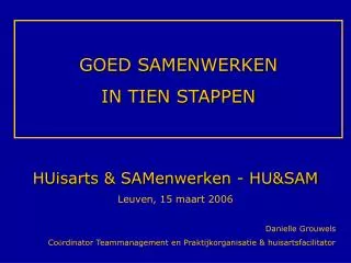 GOED SAMENWERKEN IN TIEN STAPPEN