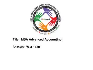Title: MSA Advanced Accounting Session: W-3-1430