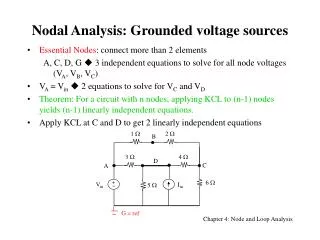 Nodal Analysis: Grounded voltage sources