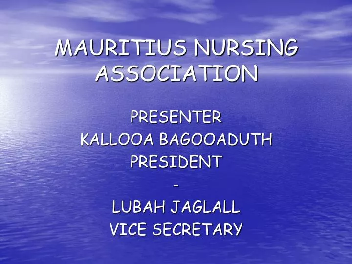 mauritius nursing association