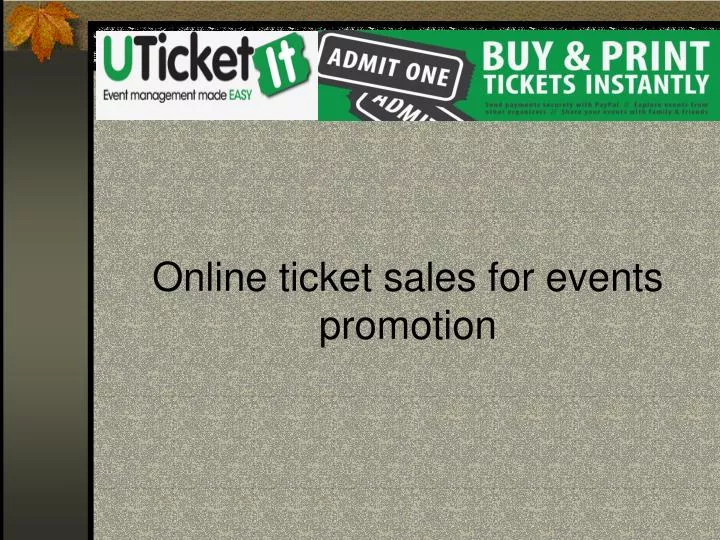 online ticket sales for events promotion