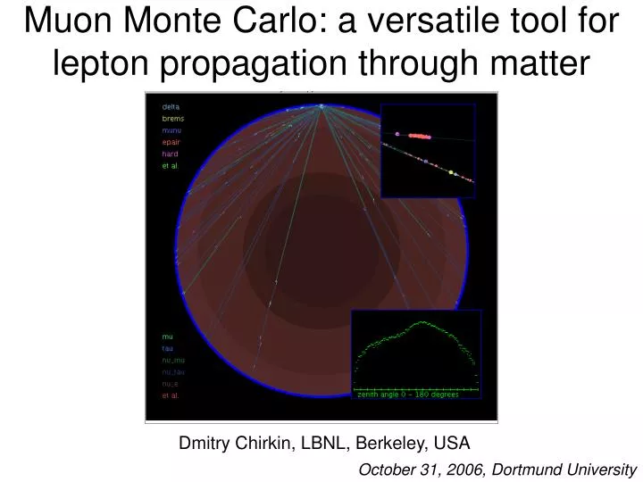 muon monte carlo a versatile tool for lepton propagation through matter