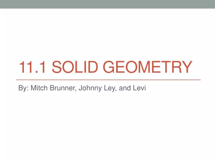 11 1 solid geometry