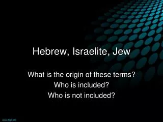 Hebrew , Israelite , Jew