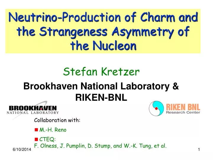 neutrino production of charm and the strangeness asymmetry of the nucleon