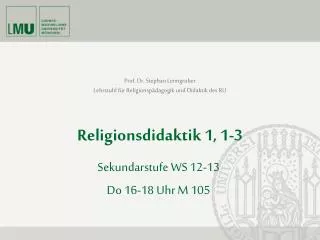 Religionsdidaktik 1, 1-3